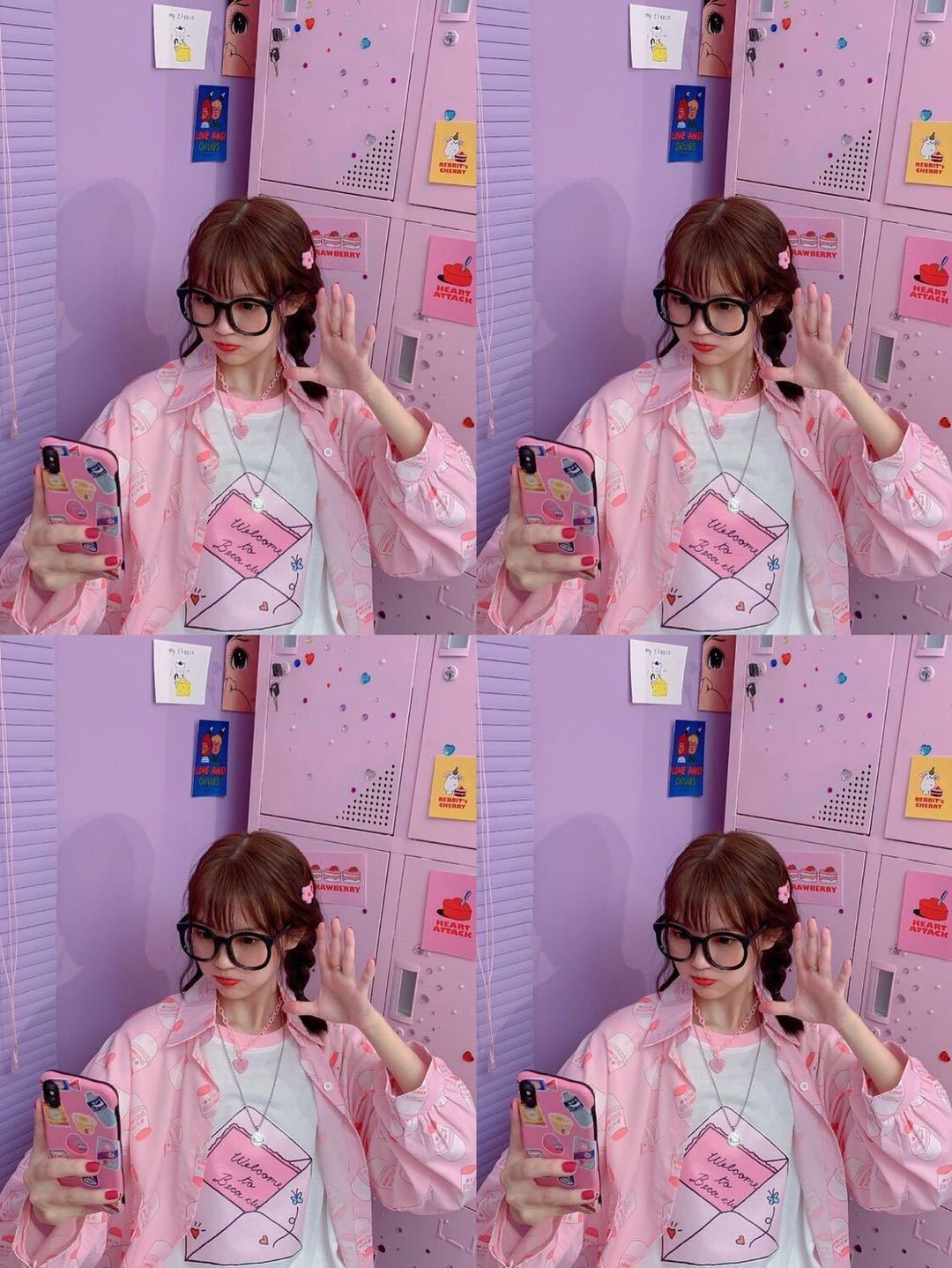 Cute Pastel Pink Strawberry Milk Yogurt Drink Blouse Long Sleeve Shirt Button Up Top Summer Casual E-Girl Kawaii Korean Japanese Harajuku Streetwear