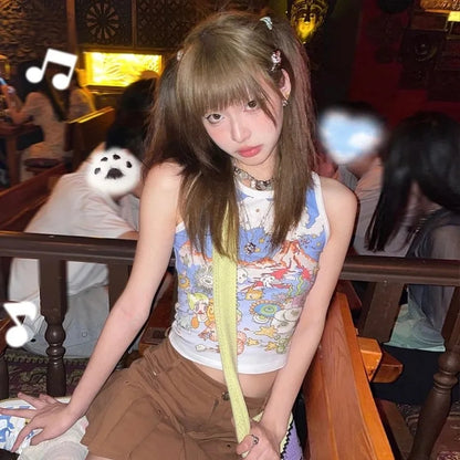 Harajuku Anime Print Tank Top