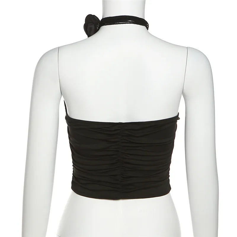 Black Rose Crop Top