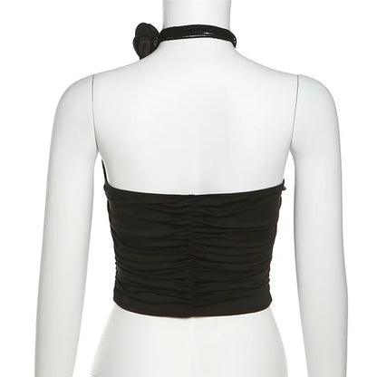 Black Rose Crop Top