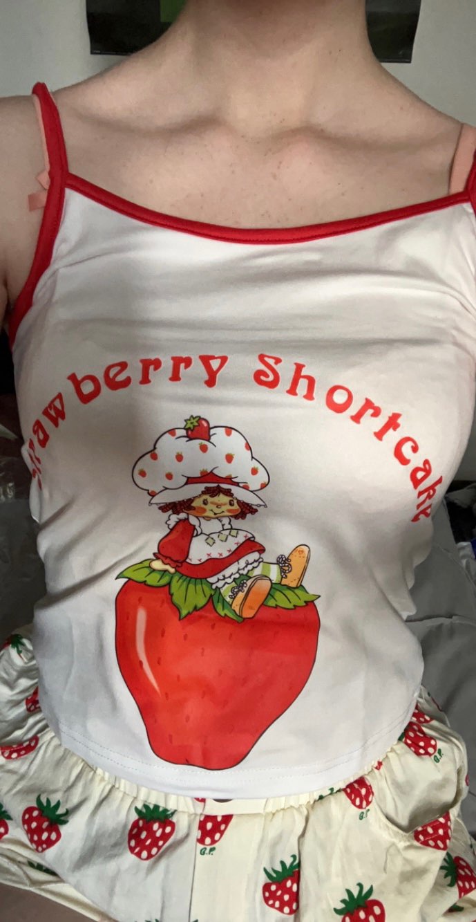 Strawberry Cartoon Print Tank Top
