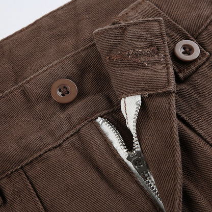 Brown Flare Boot Cut High Waist Trousers