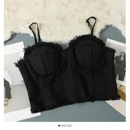 Spaghetti Strap Corset Crop Top