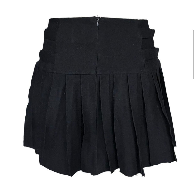 Black Pleated Mini Skirt