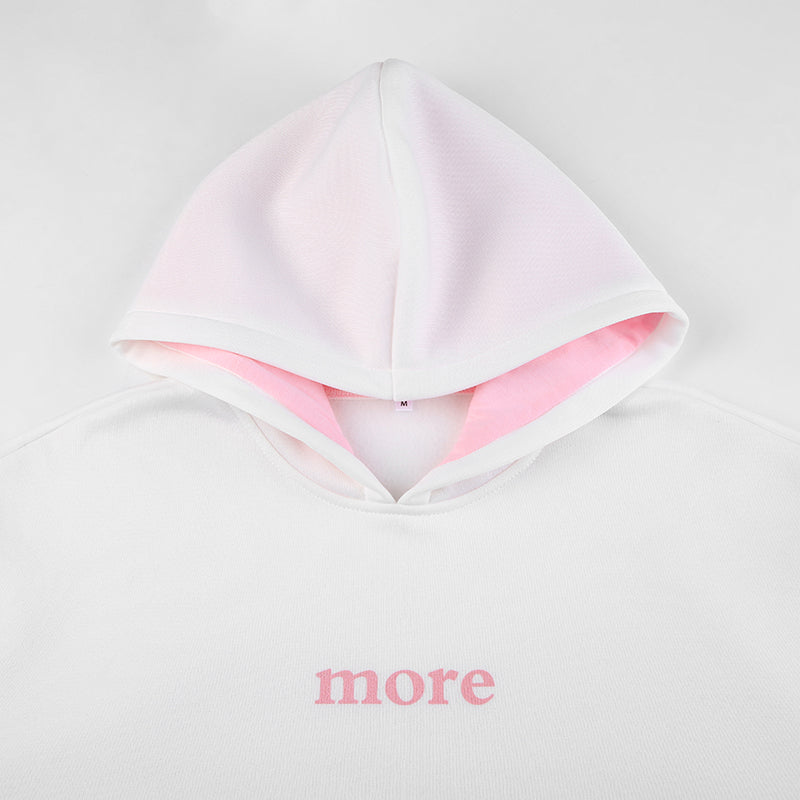 Pink Heart Print Hoodie