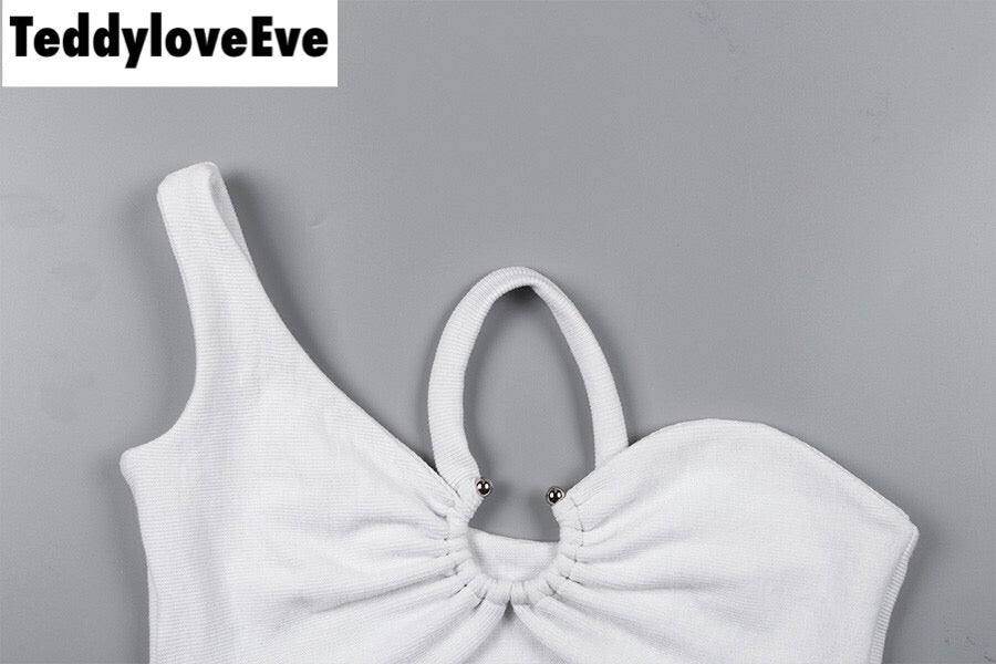 Cute Sexy Solid Color Metal Tube Strap Crop Top Camisole Shirt Tee T-shirt E-Girl Kawaii Korean Japanese Harajuku Chinese Retro Streetwear Aesthetic
