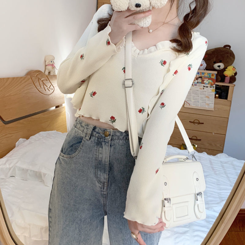 2PCS Floral Print Knit Camisole + Cardigan