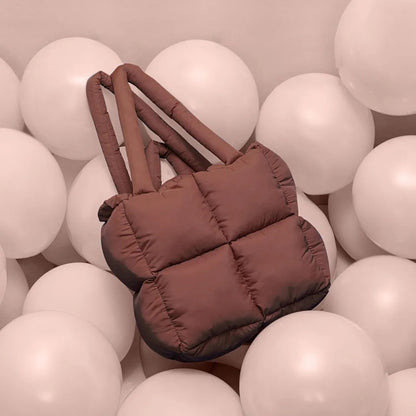 Pink Puffy Quilted Shoulder Bag