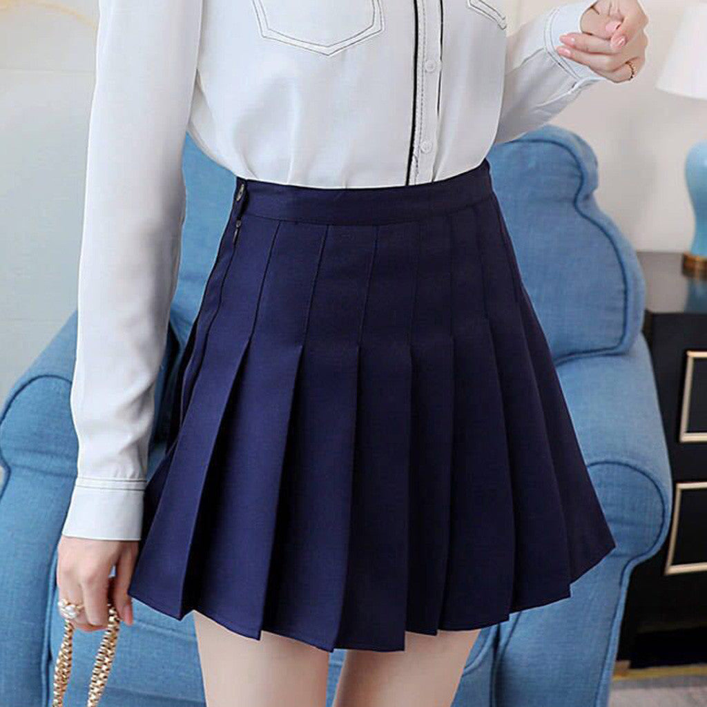 Cute School Girl Pleated High Waisted Tennis Mini Skirts Bottoms E-Girl Kawaii Korean Japanese Harajuku Retro Streetwear Aesthetic