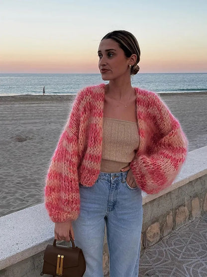 Pink Lantern Sleeve Sweater