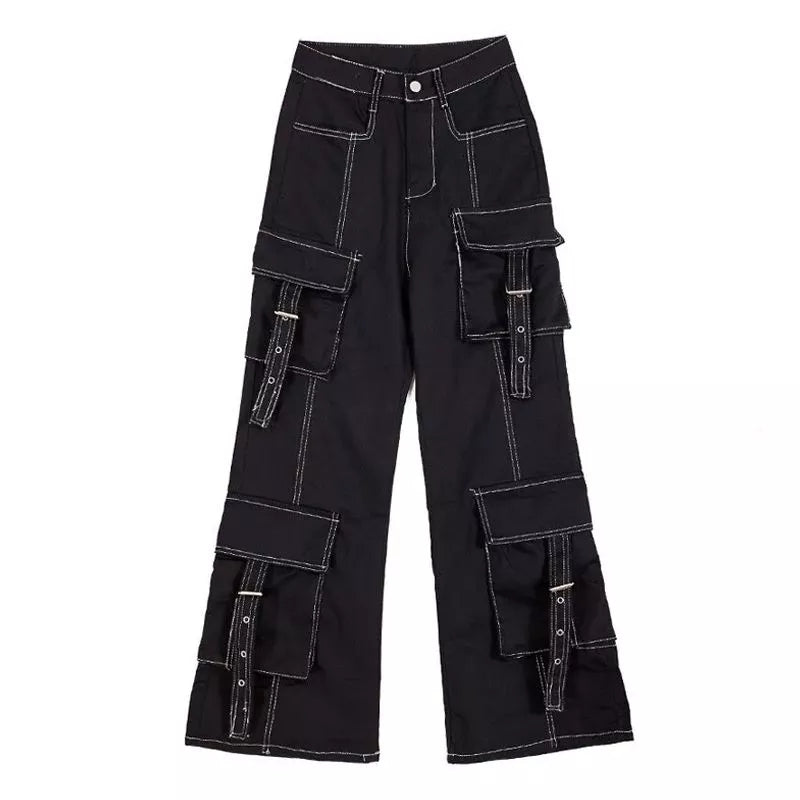 Black Cargo Denim Pants