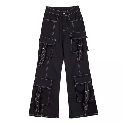 Black Cargo Denim Pants
