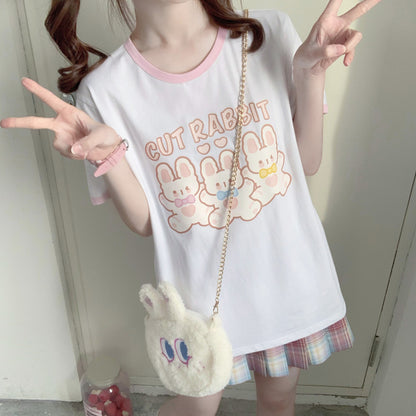 Rabbit Print Short Sleeve T-shirt
