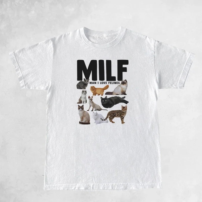 Cat Print Short Sleeve T-shirt