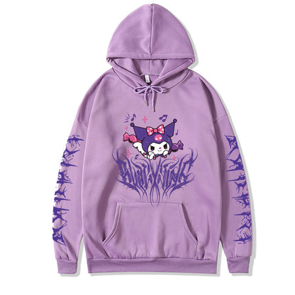 Japanese Anime Print Long Sleeve Hoodie