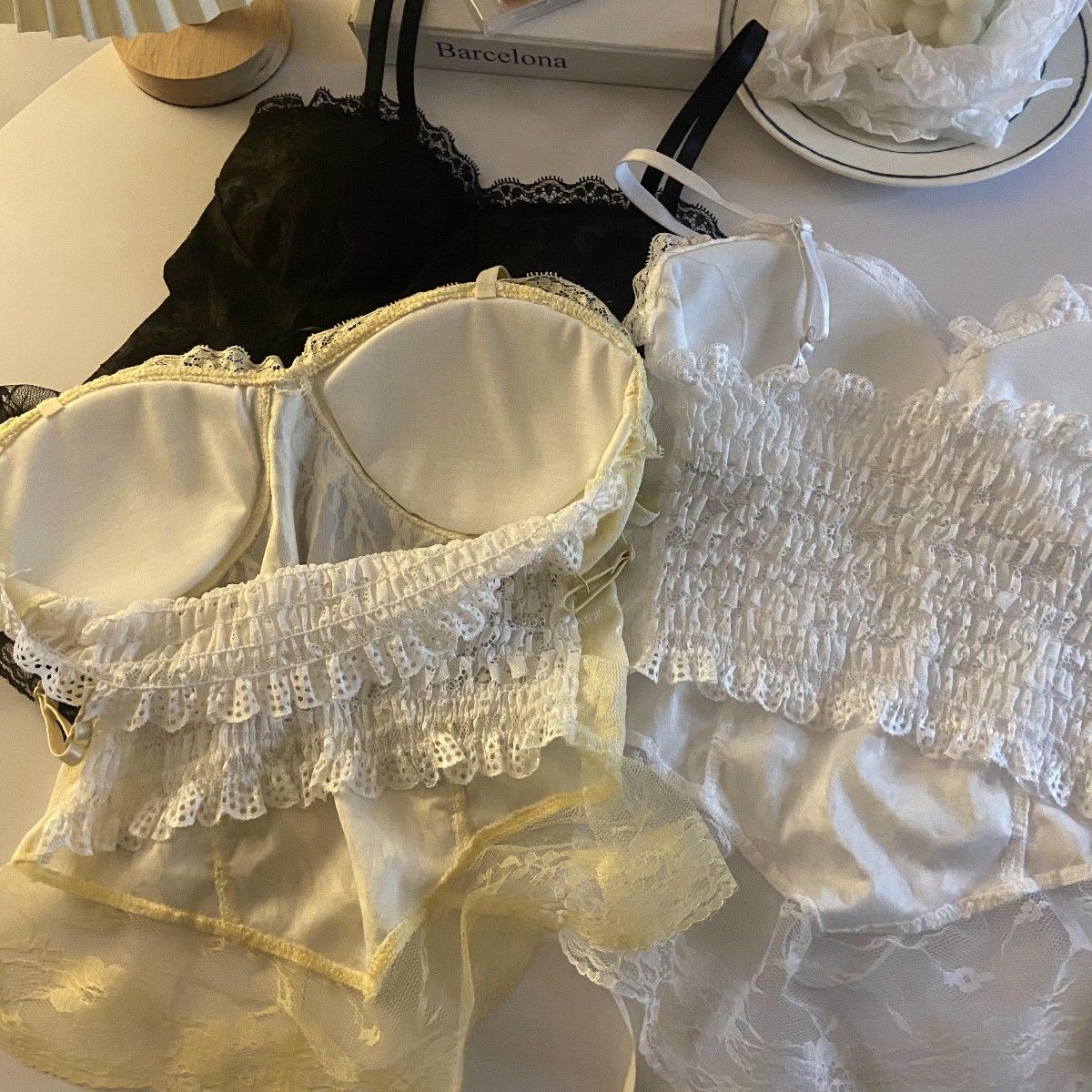 Spaghetti Strap Lace Corset Top