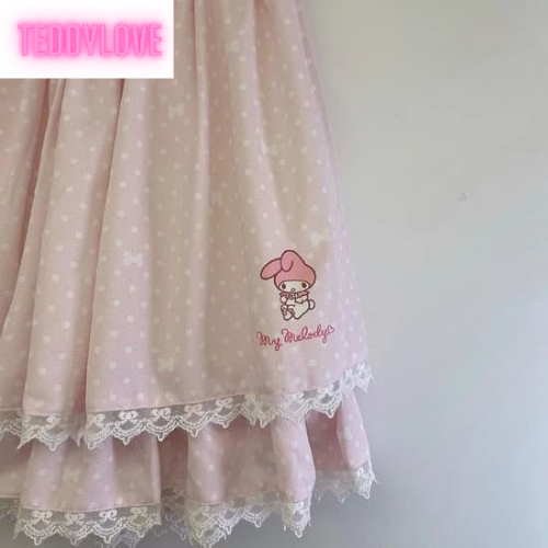 Cute Sweet Pastel Pink Anime Japanese Cartoon Pleated High Waisted Mini Skirt