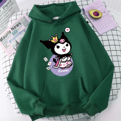 Cute Japanese Anime Cartoon Print Long Sleeve Hoodie