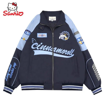 Japanese Anime Print Windproof Biker Jacket