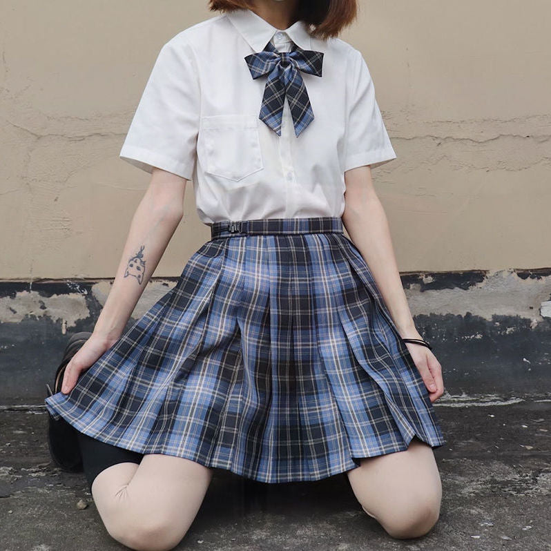 Purple Black Pleated Plaid Skirt Mini High Waisted School Girl Cosplay Sailor E-Girl Kawaii Korean Japanese Harajuku Streetwear