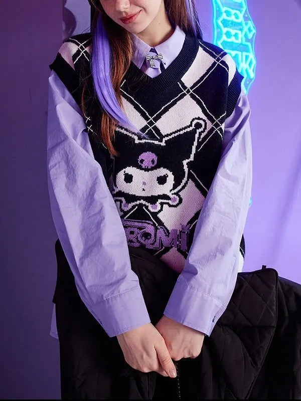 Japanese Anime Argyle Sweater Vest