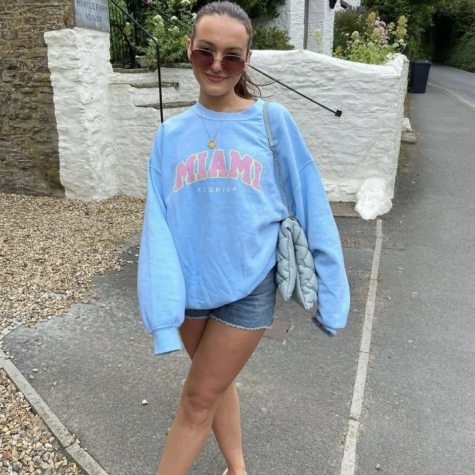 Miami Letter Print Sweater