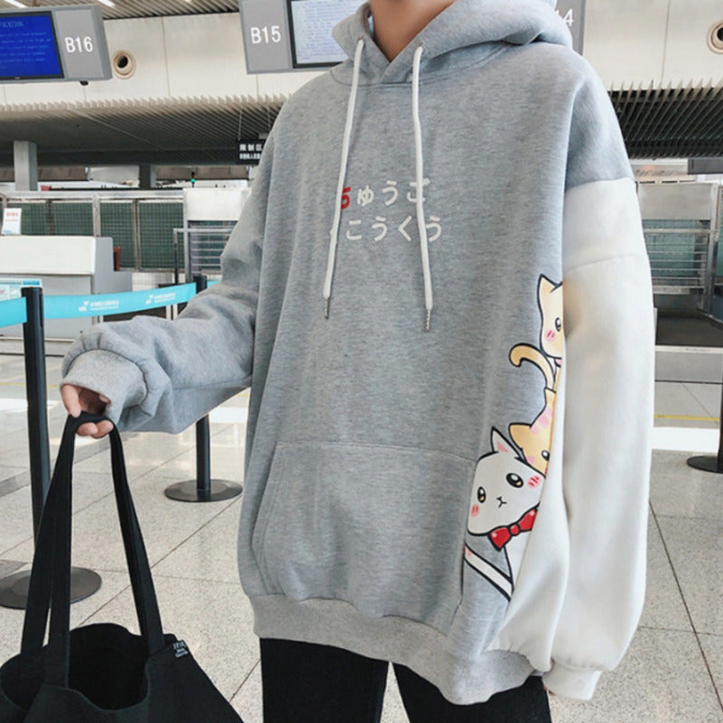 Cute Cat Kitten Cartoon Oversized Sweater Long Sleeve Shirt Top Pullover Hoodie Sweatshirt E-Girl Kawaii Korean Japanese Harajuku Retro Streetwear