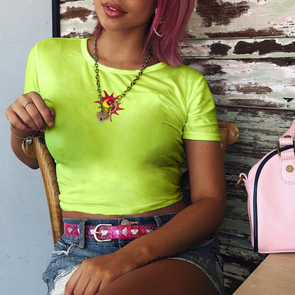Cute Ying Yang Sun Embroidery Short Sleeve Shirt Crop Top Tee T-shirt E-Girl Kawaii Korean Japanese Harajuku Chinese Retro Streetwear Aesthetic