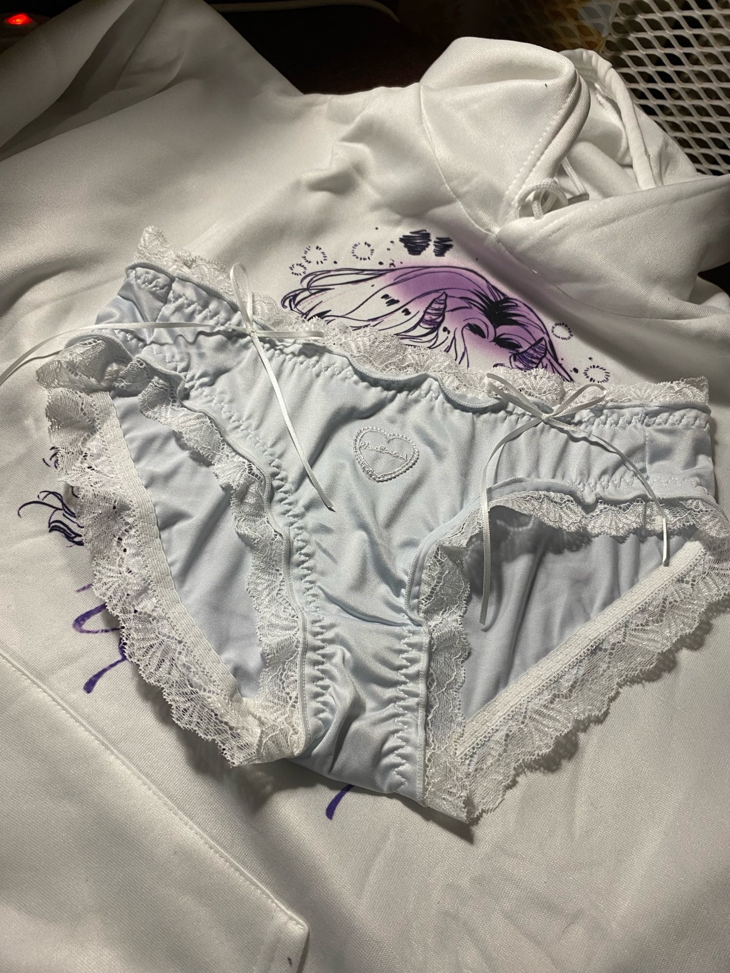 Love Heart Lace Cotton Panties