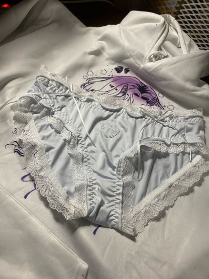 Love Heart Lace Cotton Panties