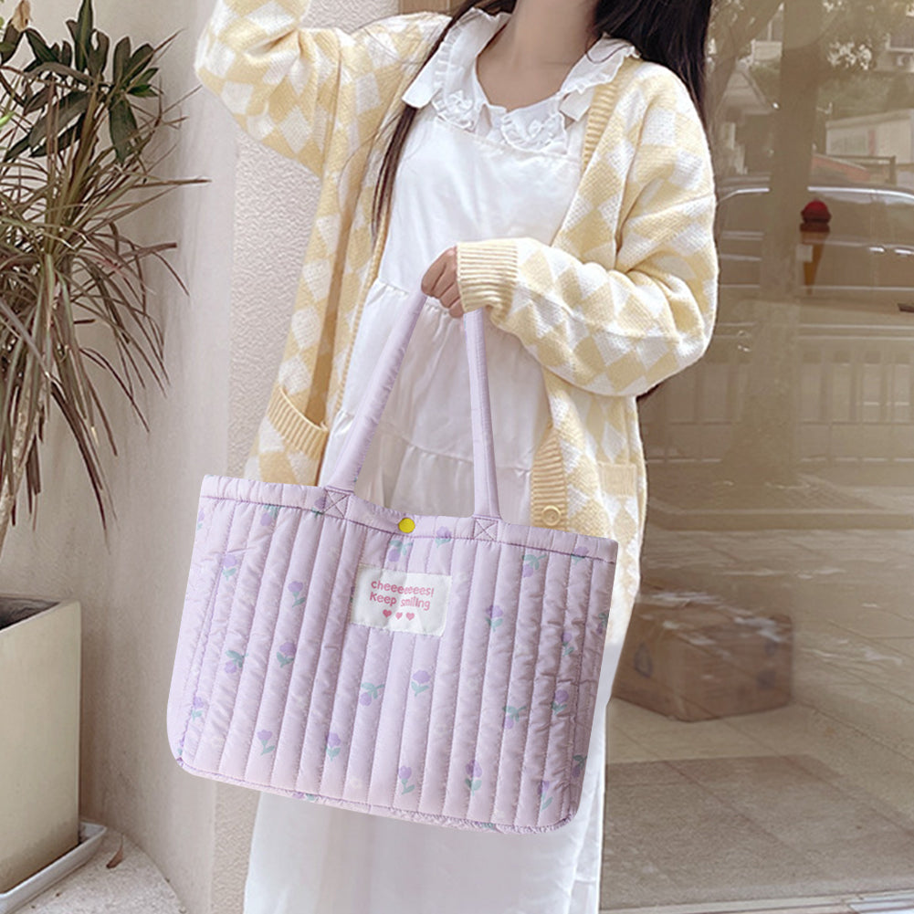 Flower Padded Tote Bag