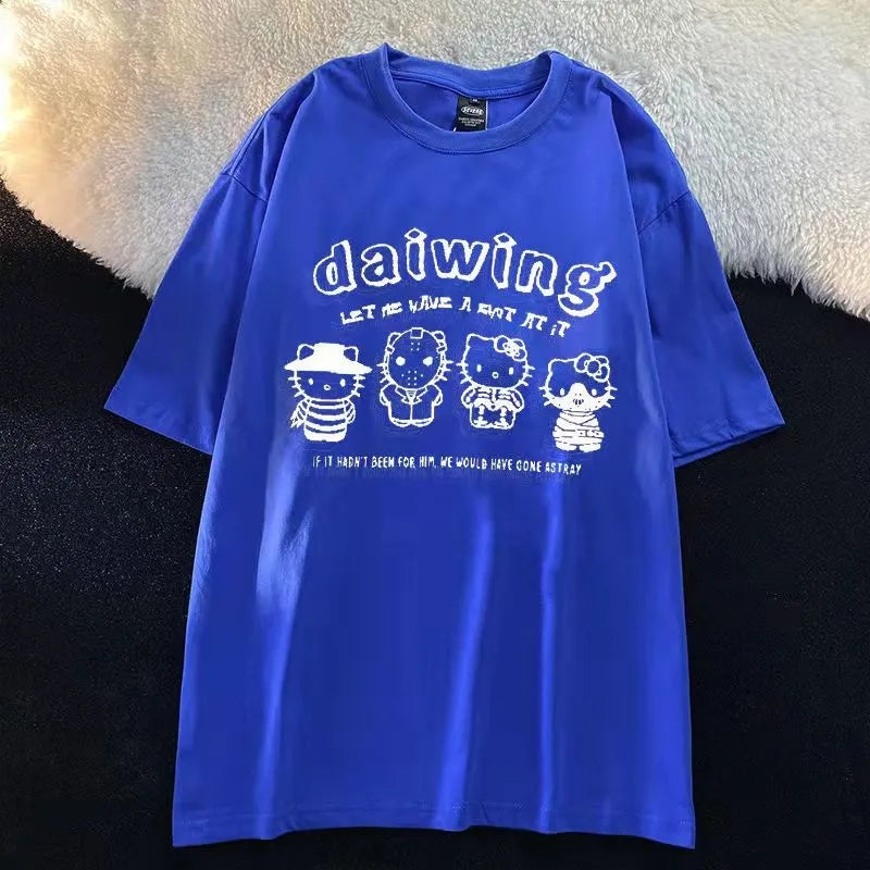 Loose Kitty Cat Anime Short Sleeve