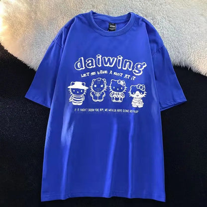 Loose Kitty Cat Anime Short Sleeve