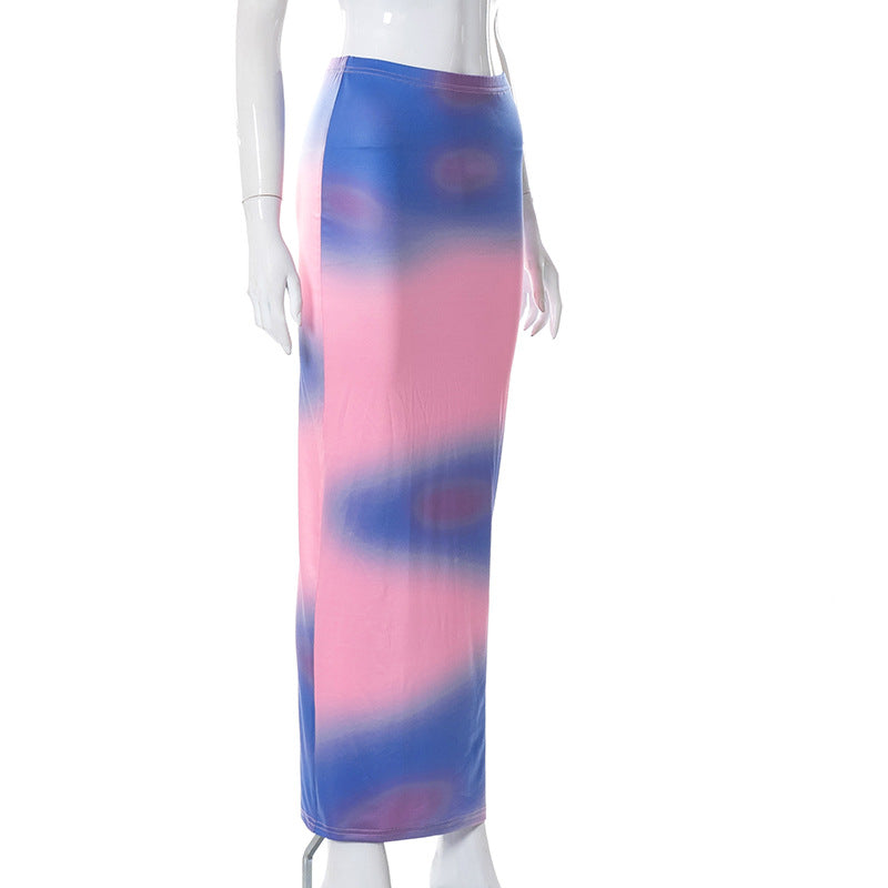 Tie Dye Bodycon Maxi Skirt