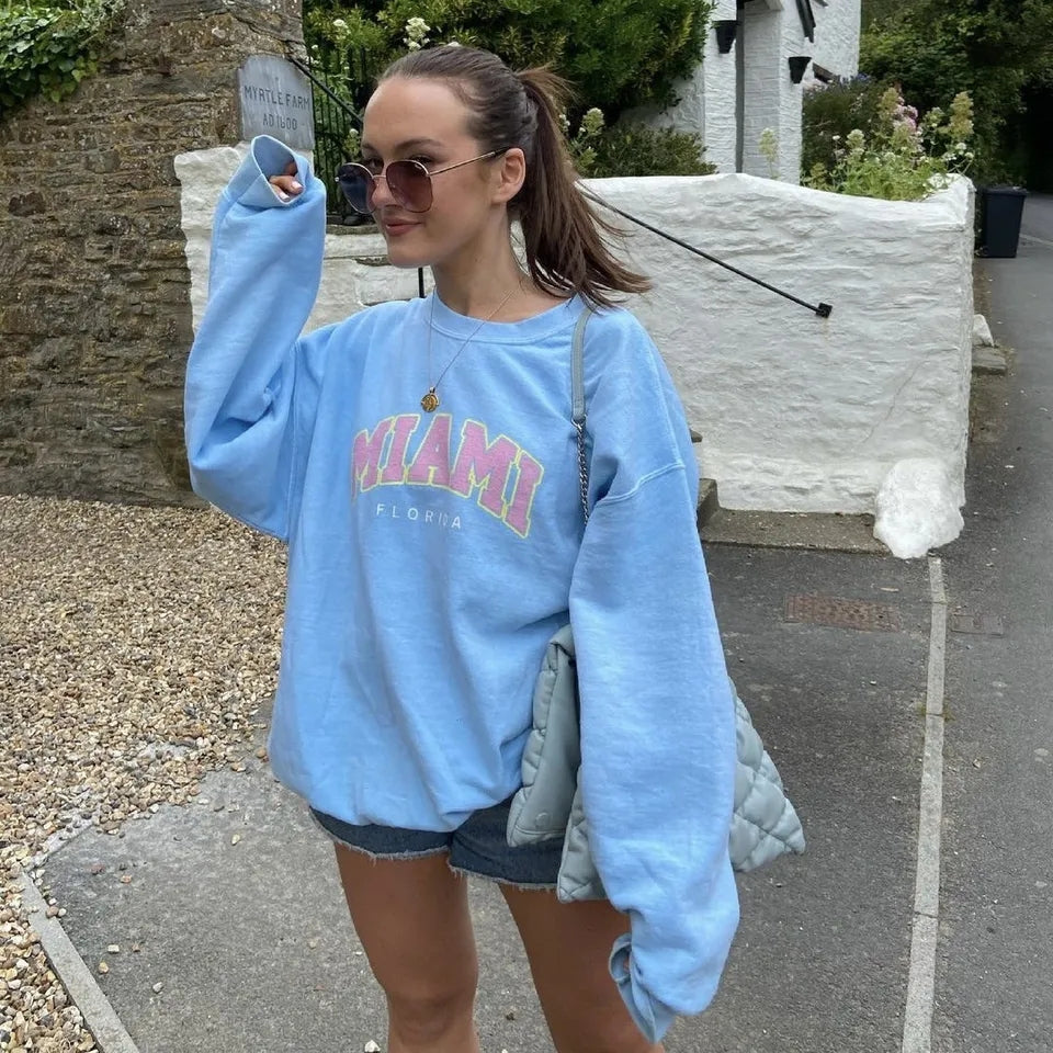 Miami Letter Print Sweater