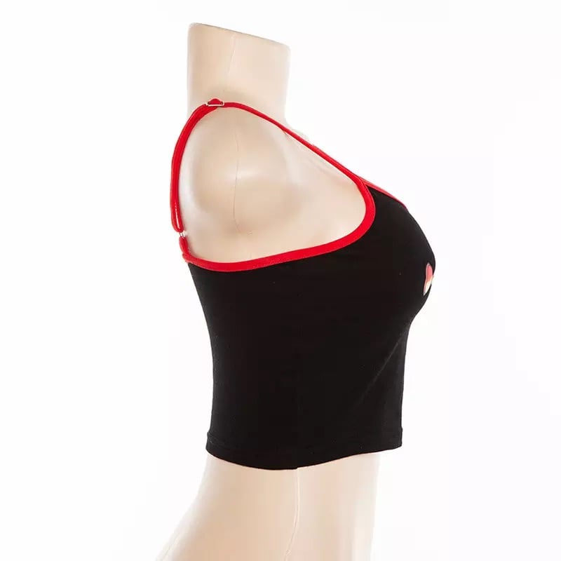 Sexy Devil Cartoon Print Graphic Summer Tank Camisole Spaghetti Strap Patchwork Crop Top E-Girl Kawaii Korean Japanese Harajuku Retro Streetwear
