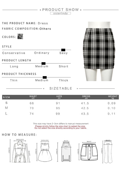 Cute Vintage Plaid Checkered High Waisted Mini Skirt E-Girl Kawaii Korean Japanese Harajuku Chinese Retro Streetwear Aesthetic