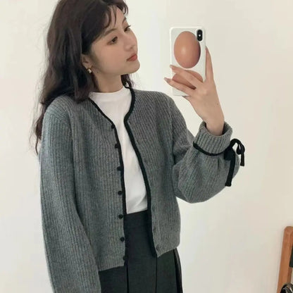 Grey Bow Sweater