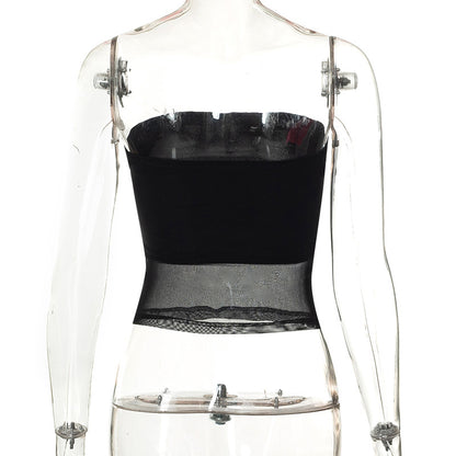 Black Mesh Tube Top