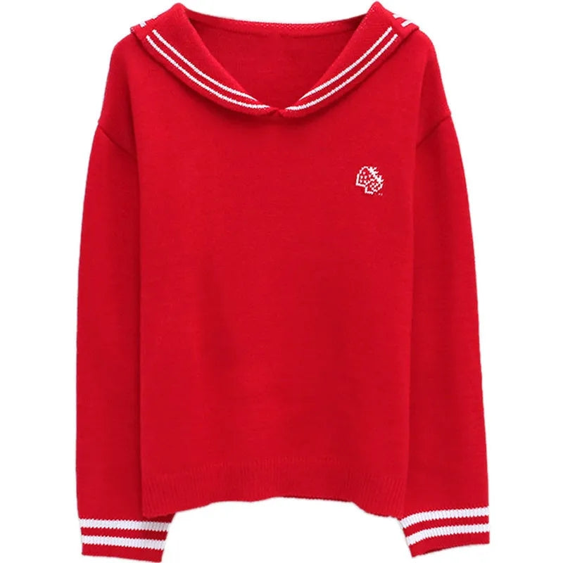 Strawberry Milk Sailor Collar Sweater