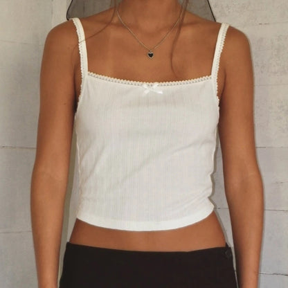 Pink Lace Bow Camisole