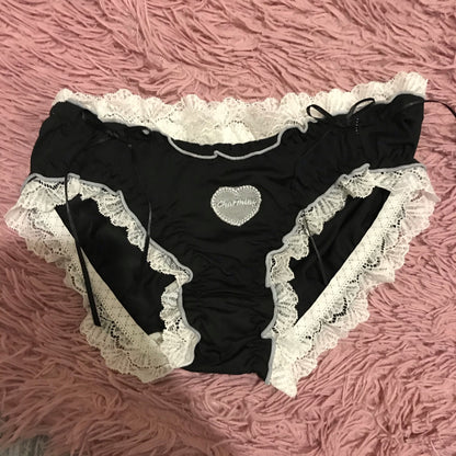 Love Heart Lace Cotton Panties