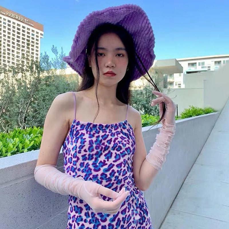 Cute Purple Leopard Spaghetti Strap Backless Mini Dress Party E-Girl Kawaii Korean Japanese Harajuku Chinese Retro Streetwear Aesthetic