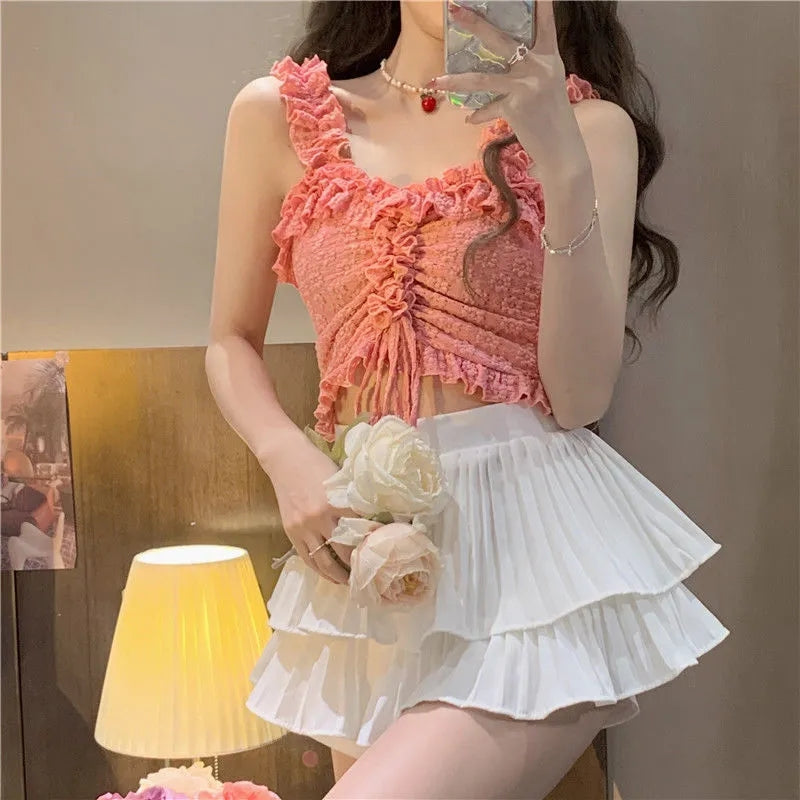 White Lace Frill Camisole
