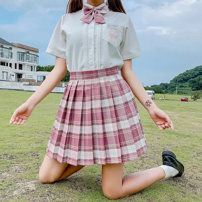 Tennis Plaid High Waisted Pleated Mini Skirt Sailor School Student Summer Bottoms E-Girl Kawaii Korean Japanese Harajuku Streetwear