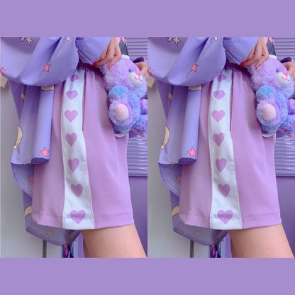 Purple Heart Drawstring Shorts