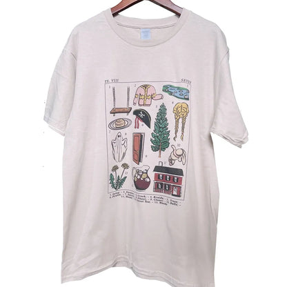 Retro Vintage Print Short Sleeve T-shirt