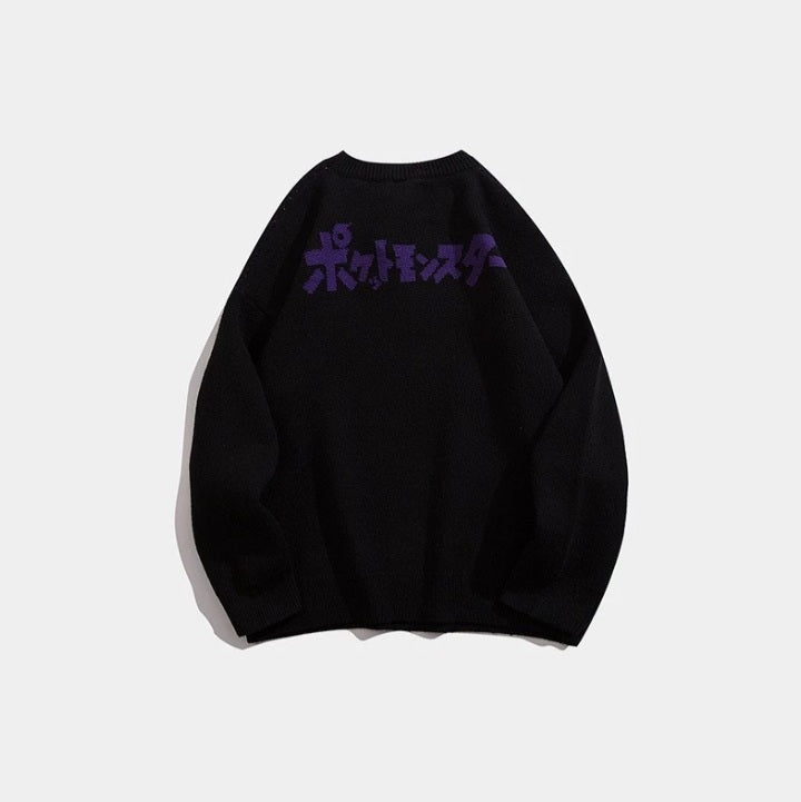 Cute Pikachu Anime Cartoon Print Oversize Sweater Sweatshirt Pullover Casual E-Girl Kawaii Korean Japanese Harajuku