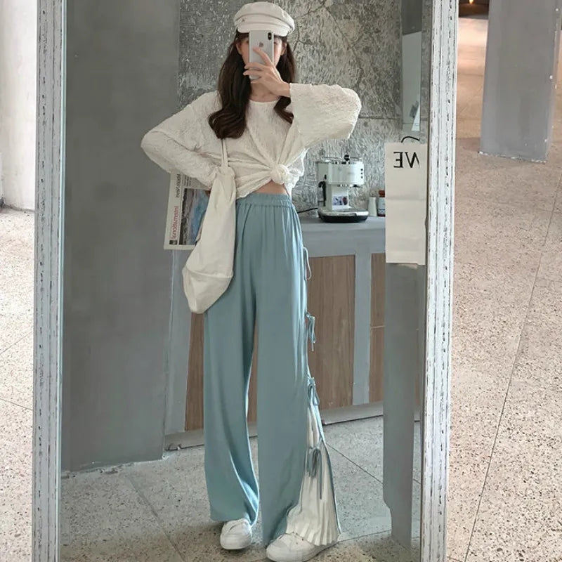 Chic Bowknot Wide Leg Pants