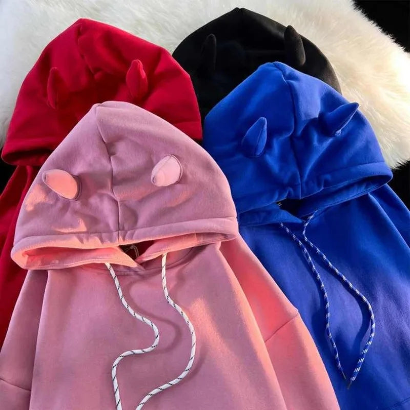 3D Demon Horn Hoodie
